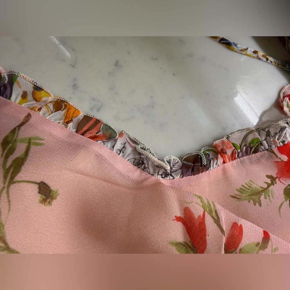 Romantic Flowy Floral Slip Dress by Lavender Brown Sz Large-Made in USA - Picture 5 of 12